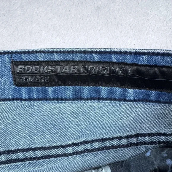 Rockstar Original Jeans Mens 42 Light Wash‎ Stacked Flare Distressed Skelman